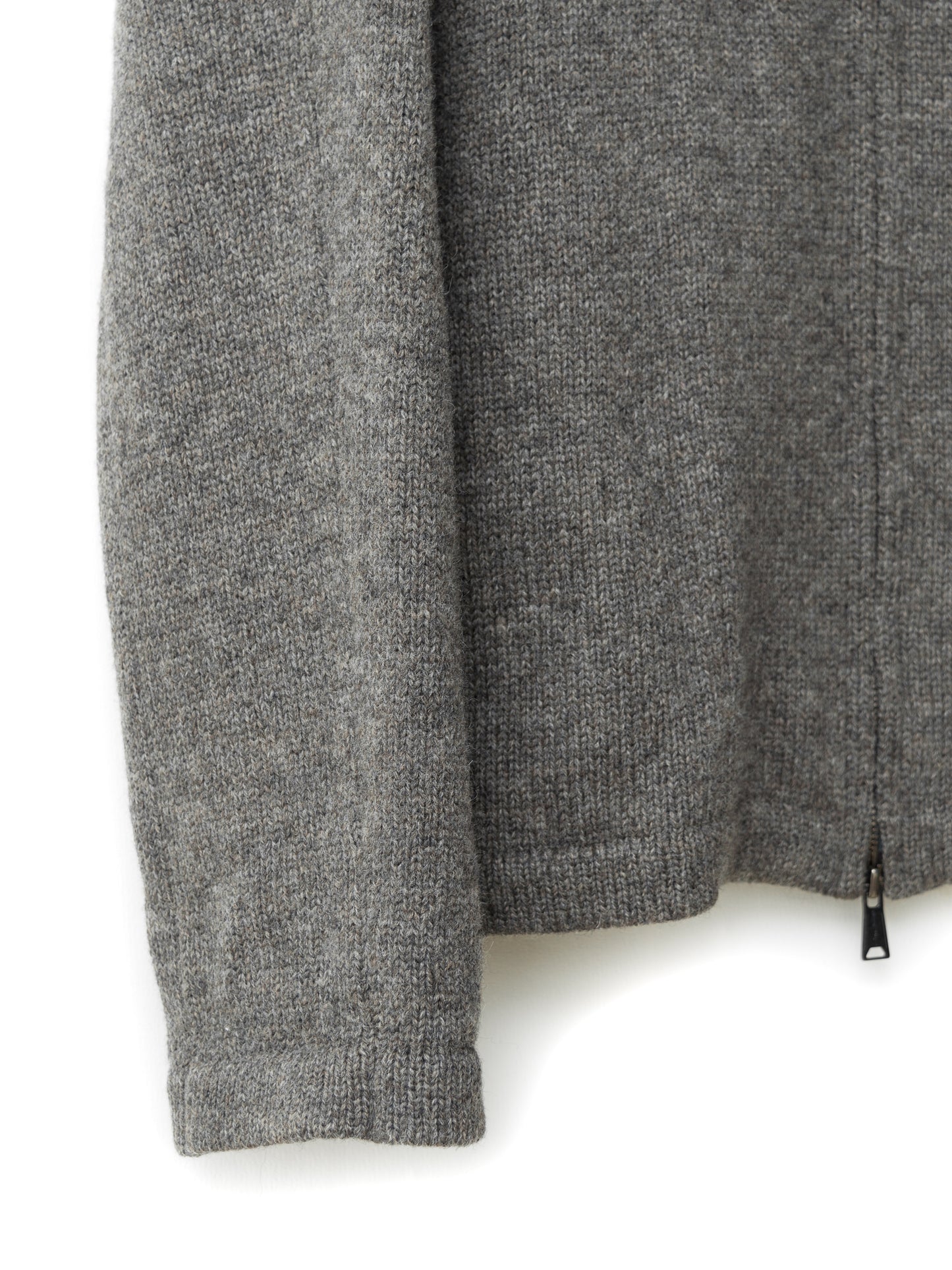 a/w 01 double zip drivers knit greige ∙ wool ∙ medium