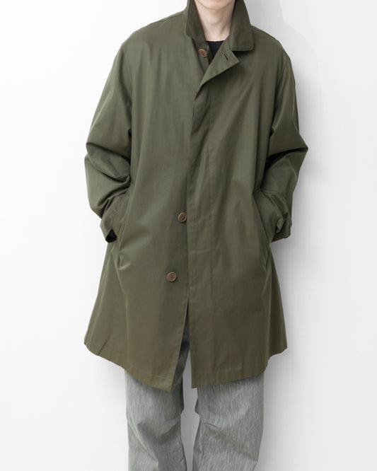 hidden placket mac coat olive