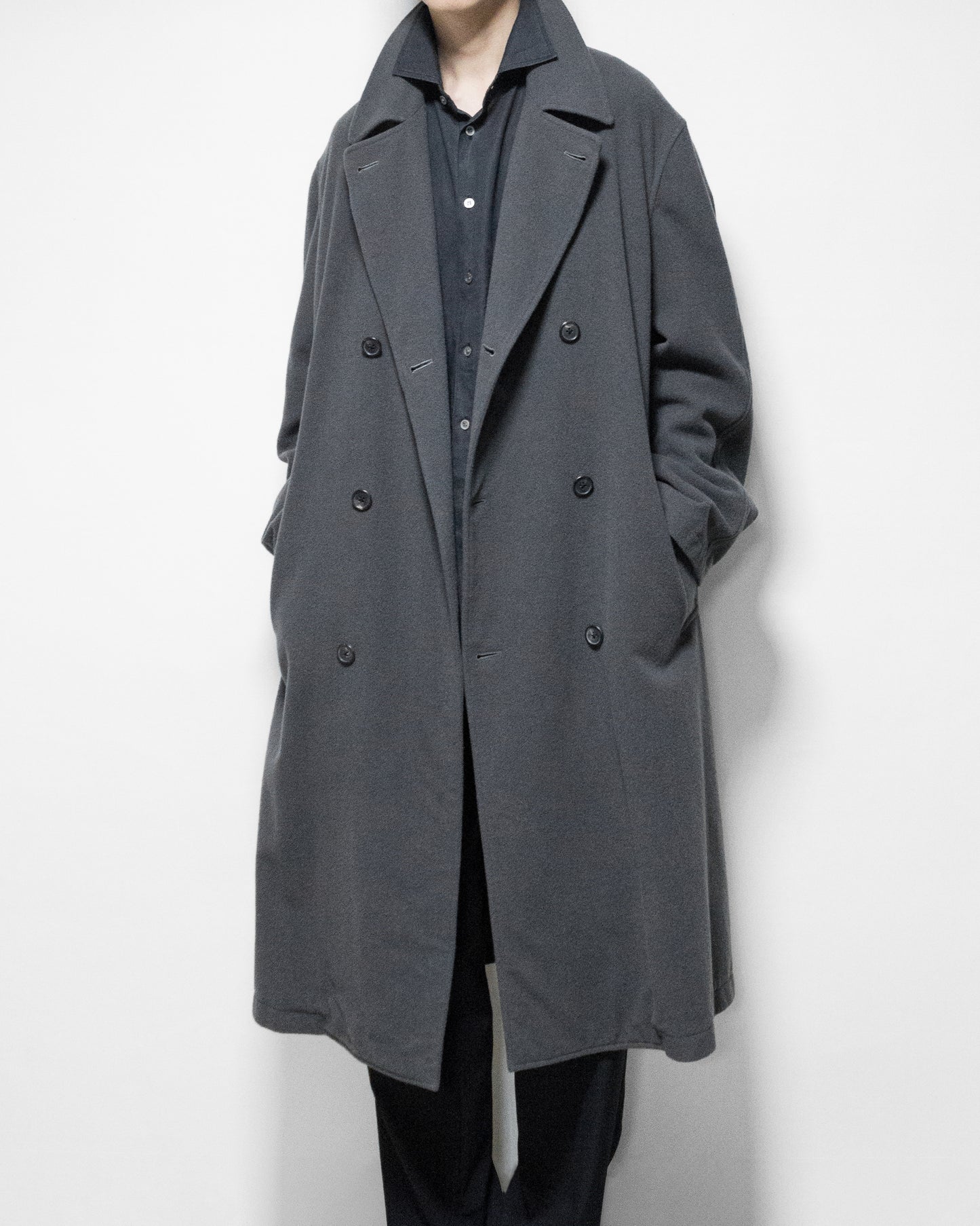hooded tielocken coat pigeon grey