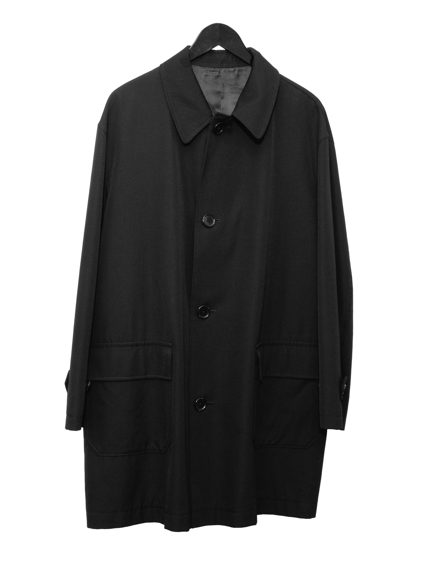 convertible collar coat black ∙ wool ∙ large