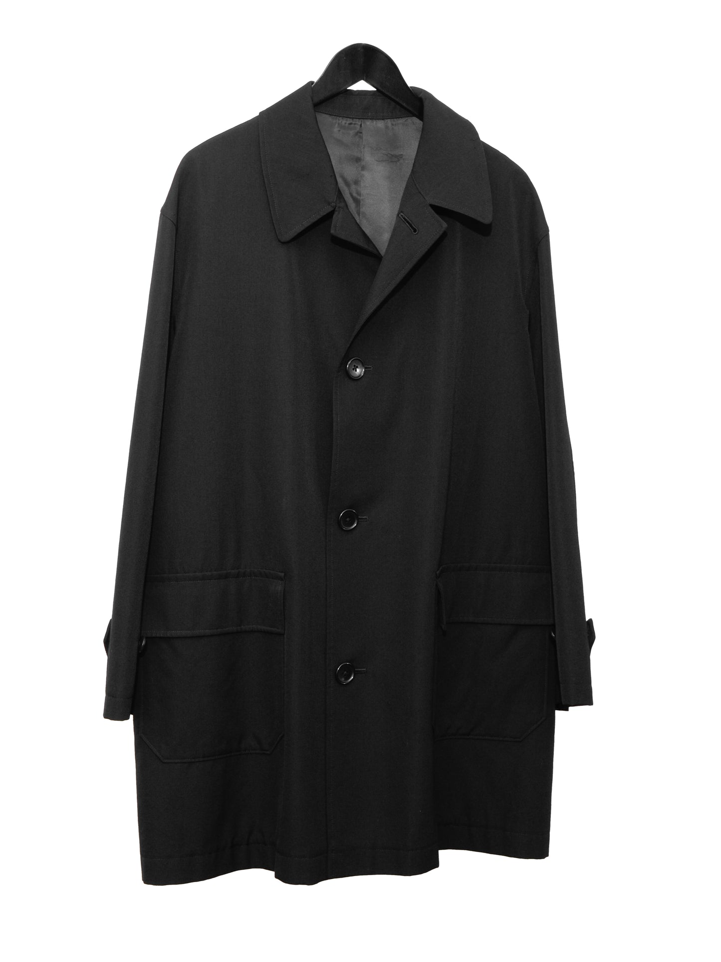convertible collar coat black ∙ wool ∙ large