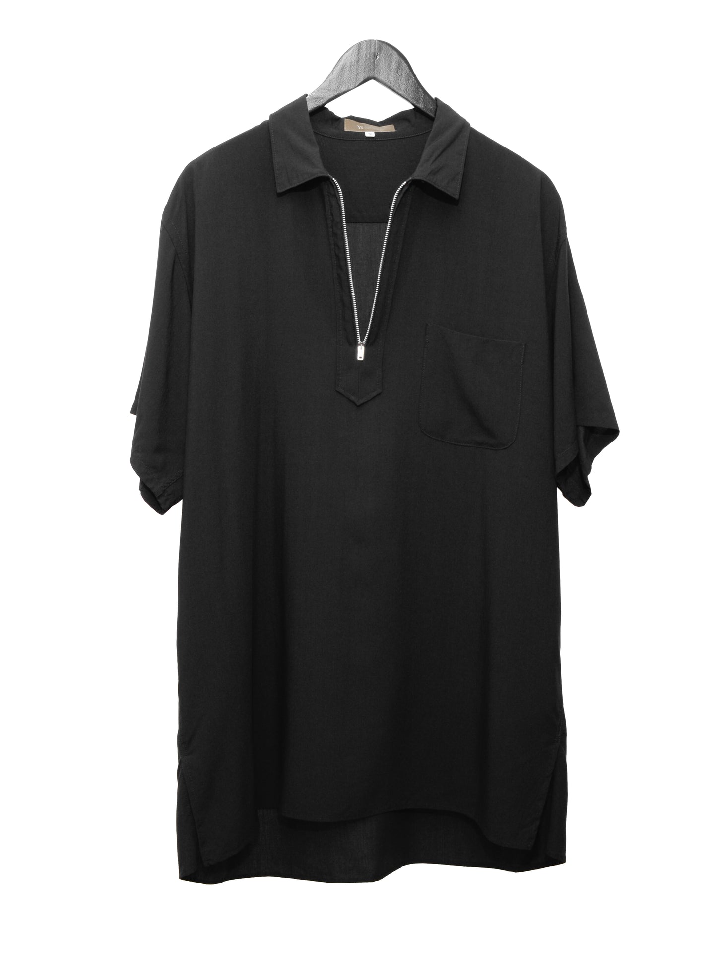 zip pullover shirt black ∙ rayon ∙ medium