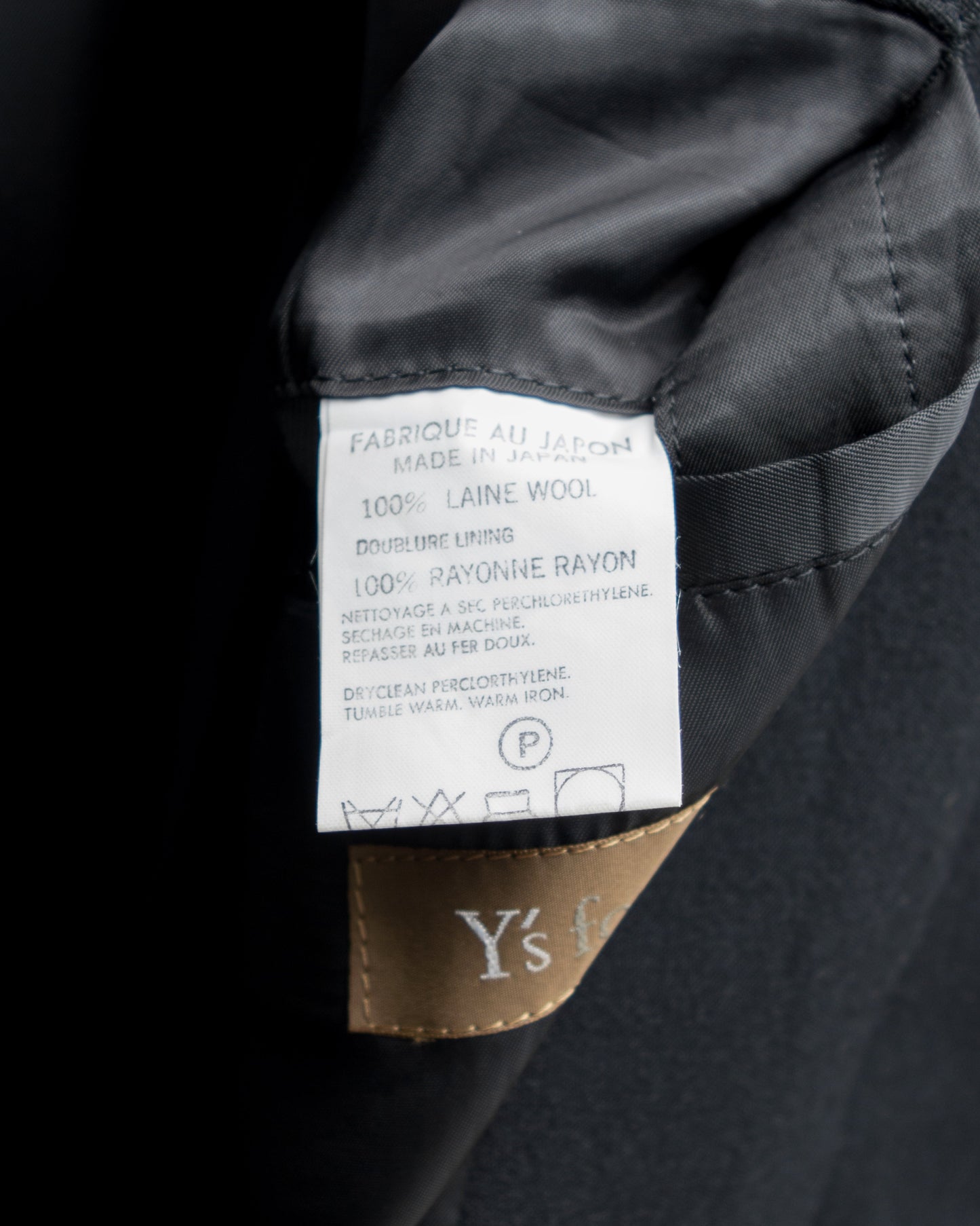 convertible collar overcoat black ∙ wool ∙ medium