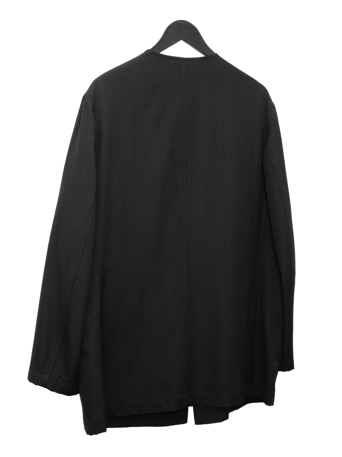 collarless zip jacket black ∙ wool ∙ medium