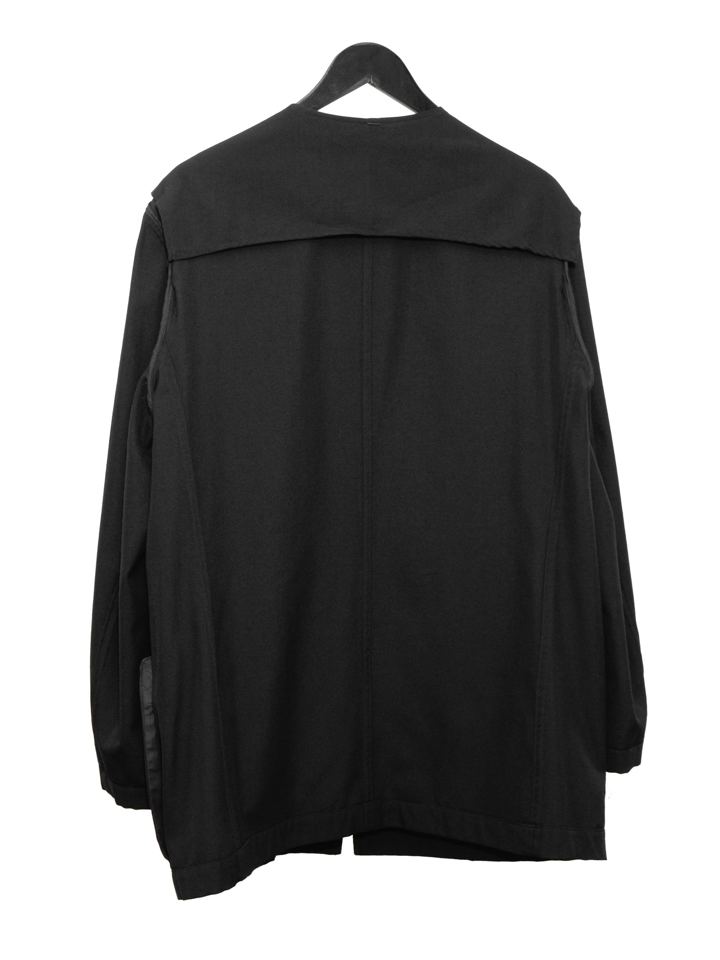 collarless zip jacket black ∙ wool ∙ medium