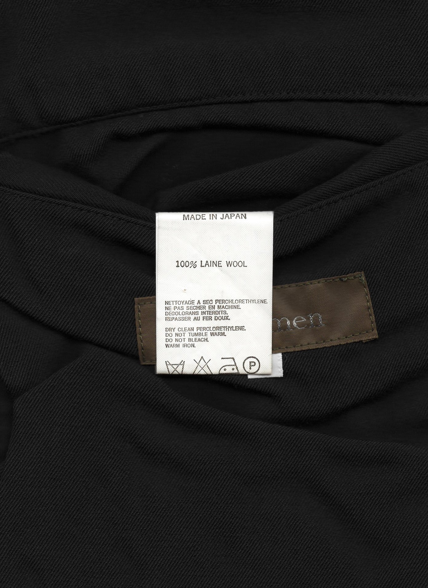 collarless zip jacket black ∙ wool ∙ medium