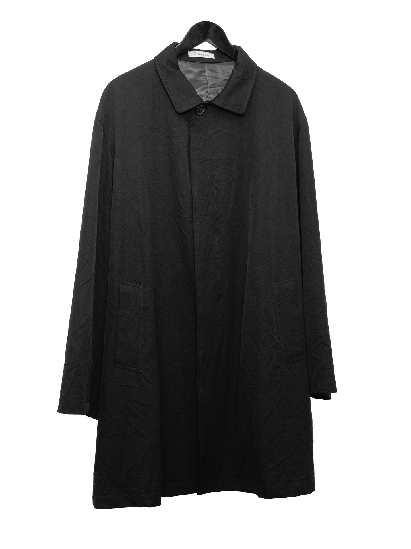 mac coat black ∙ wrinkled wool ∙ large