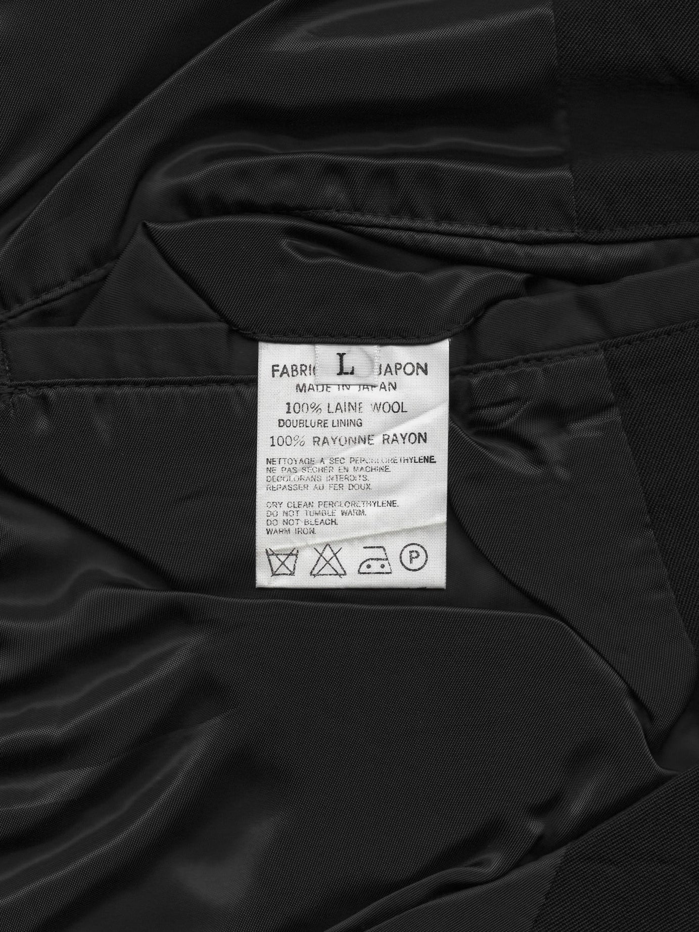 mac coat black ∙ wrinkled wool ∙ large