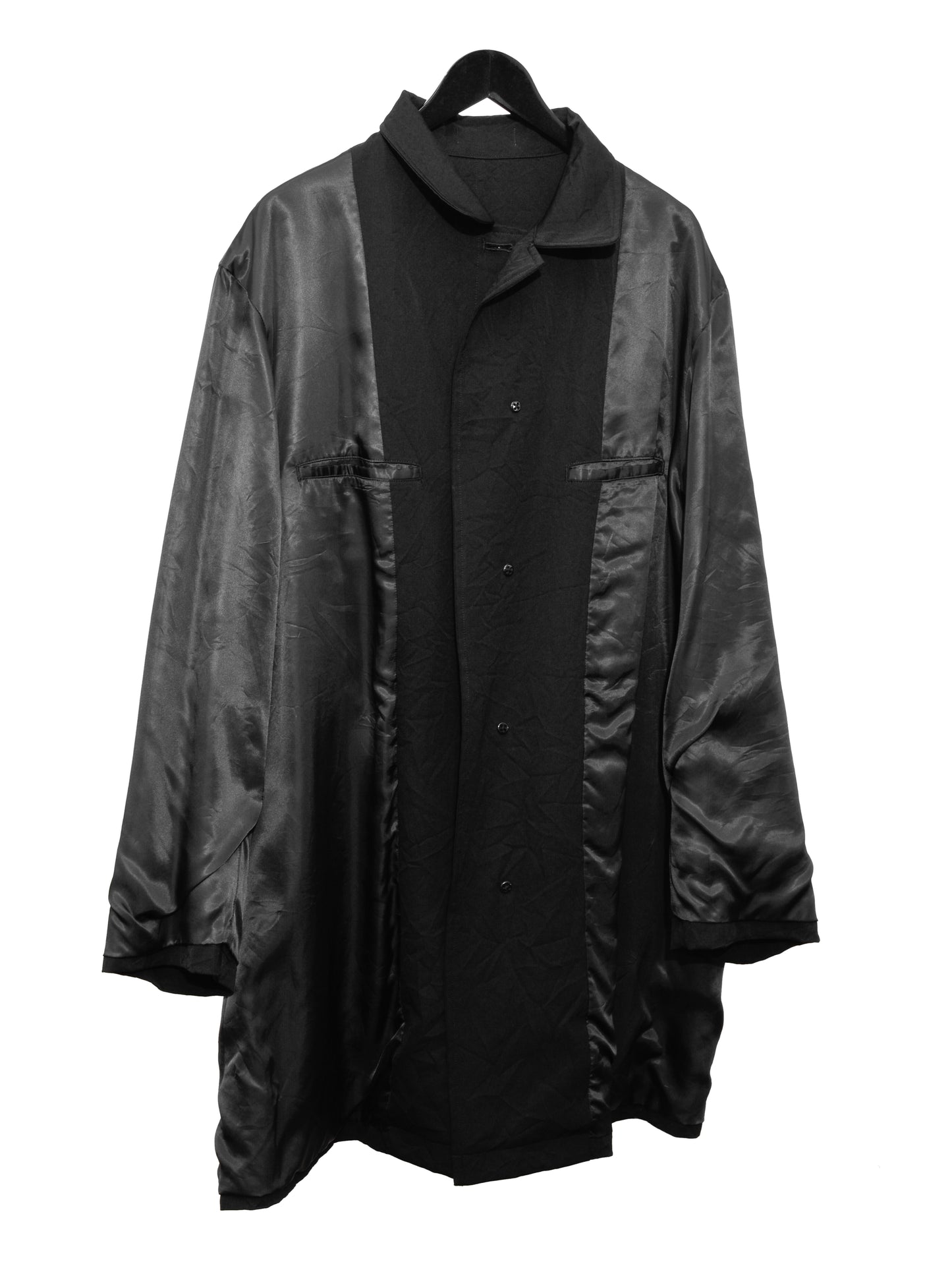 mac coat black ∙ wrinkled wool ∙ large