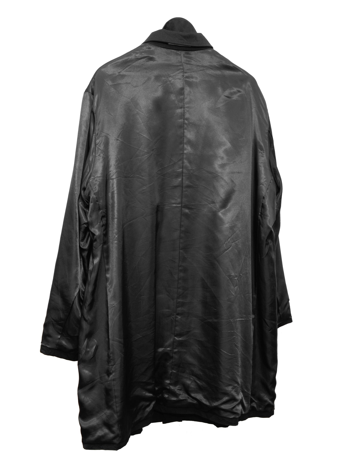 mac coat black ∙ wrinkled wool ∙ large