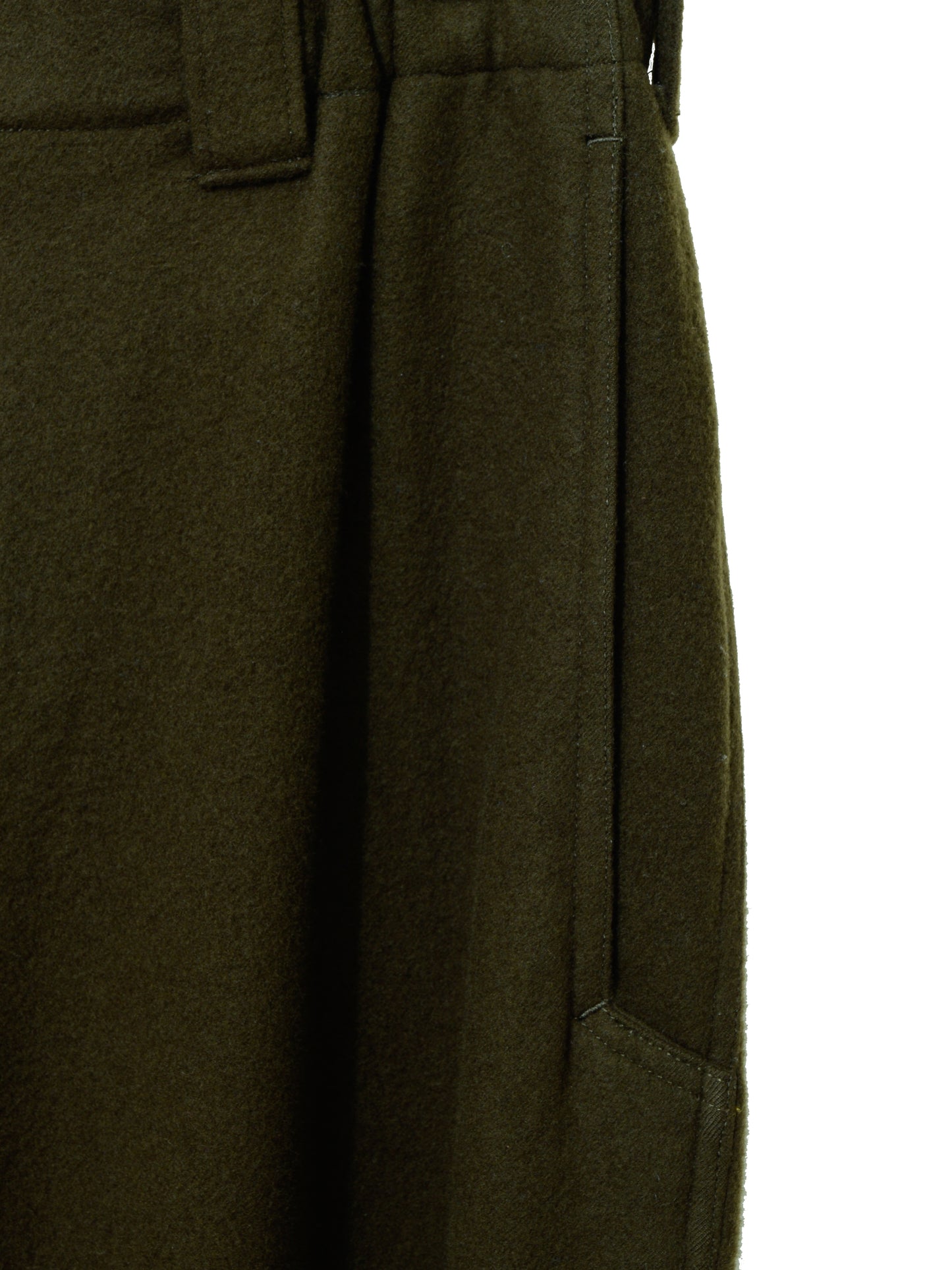elastic waist pants olive ∙ melton wool ∙ medium