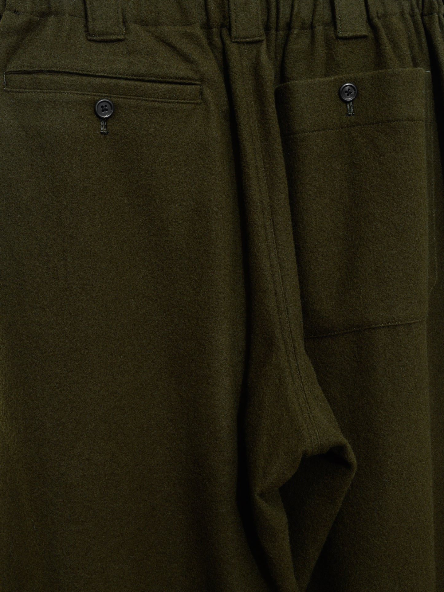 elastic waist pants olive ∙ melton wool ∙ medium