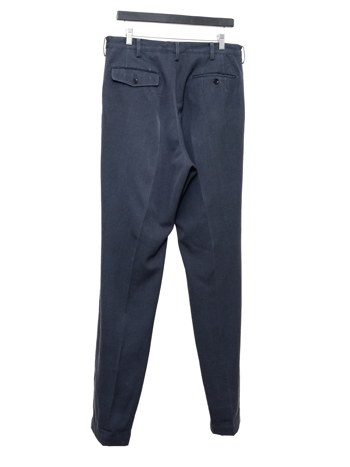 single pleat trousers lead ∙ wool ∙ medium