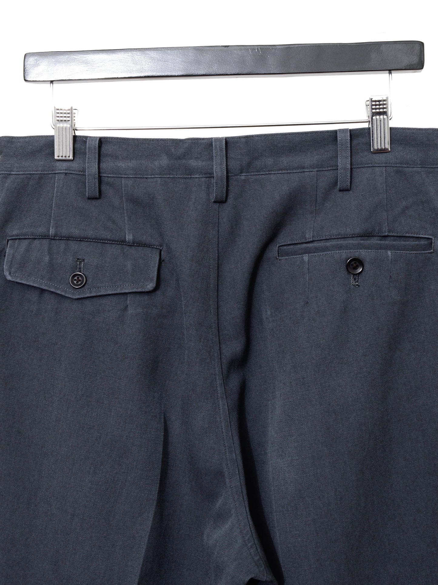 single pleat trousers lead ∙ wool ∙ medium