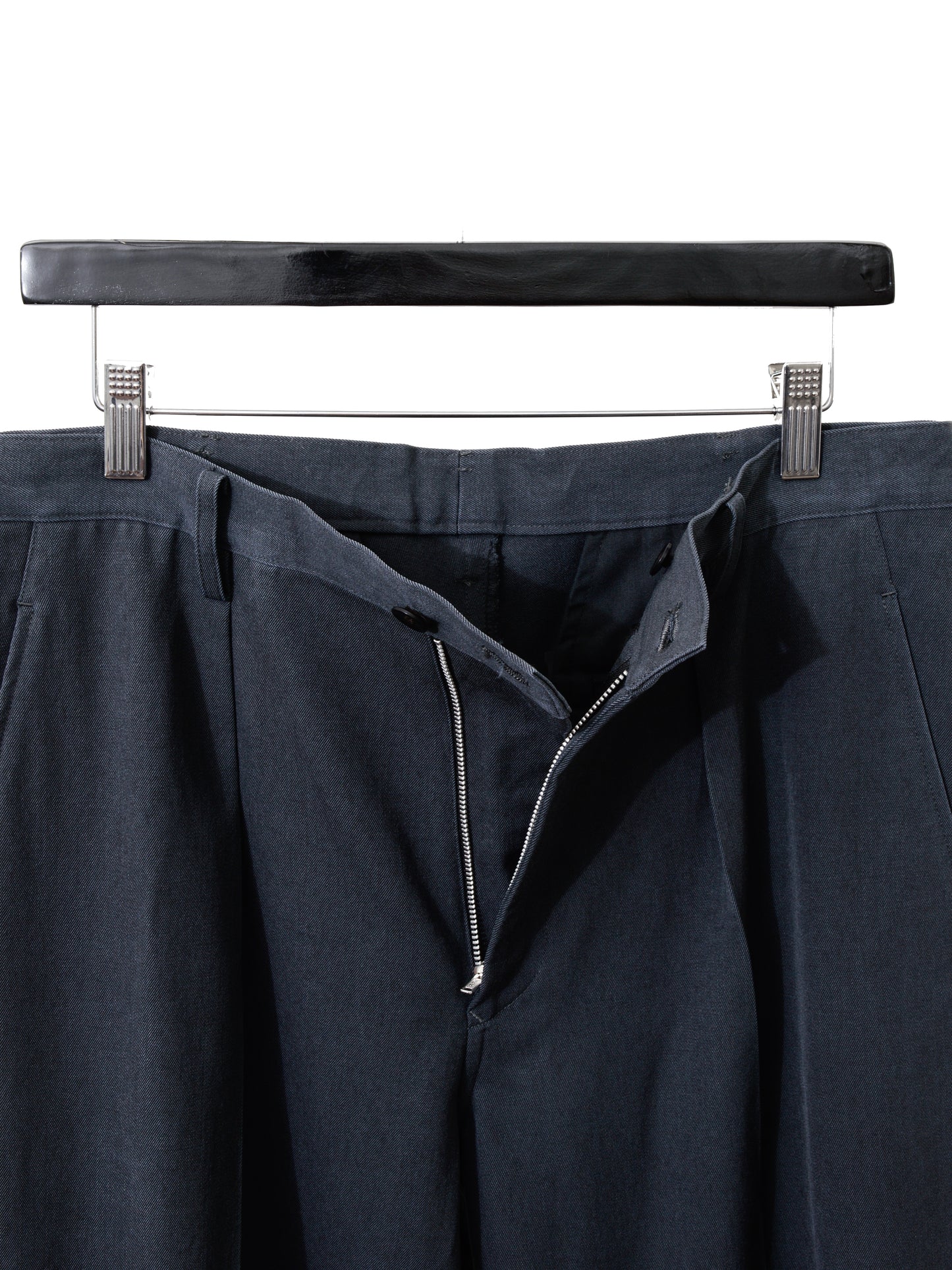single pleat trousers lead ∙ wool ∙ medium