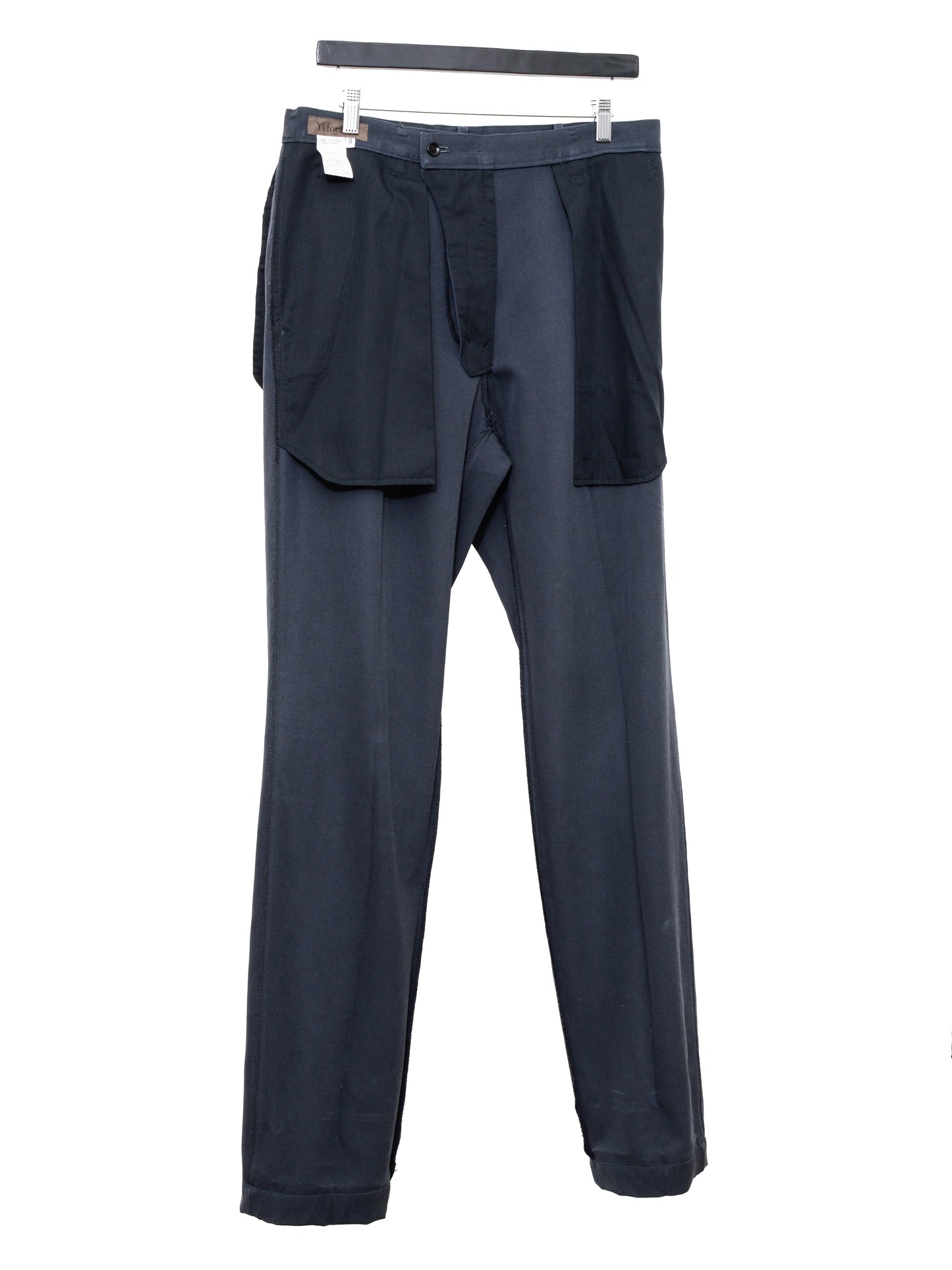single pleat trousers lead ∙ wool ∙ medium