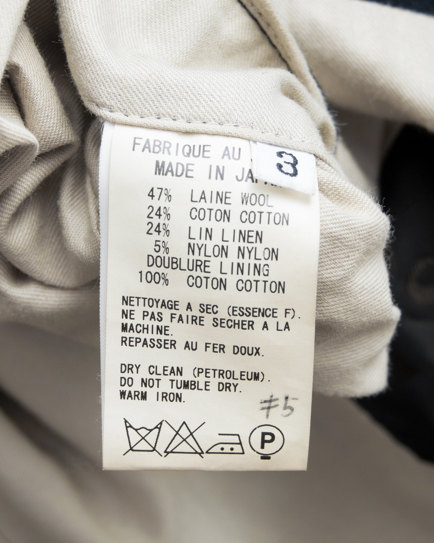 moto coat black ∙ wool cotton linen nylon ∙ medium