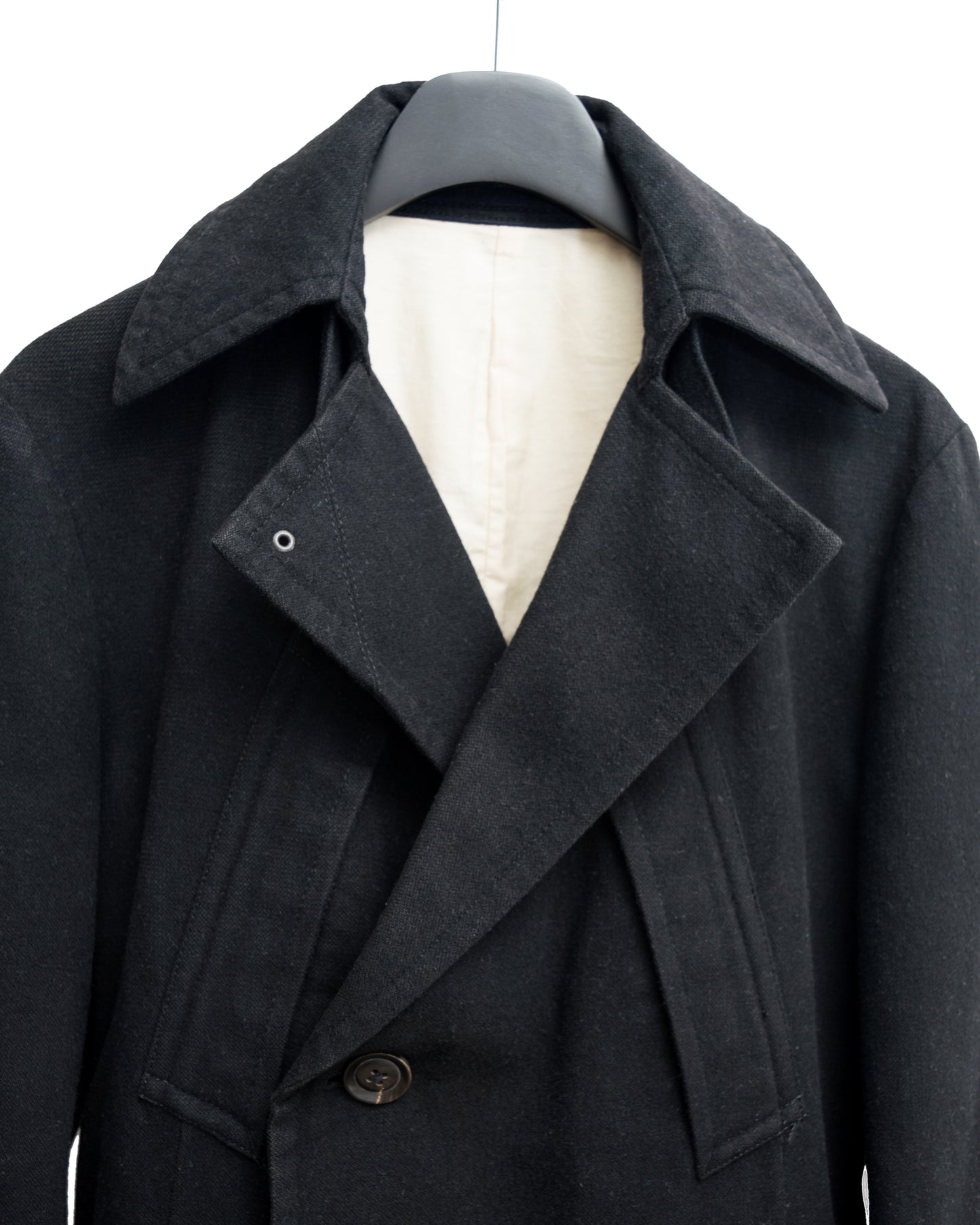 moto coat black ∙ wool cotton linen nylon ∙ medium