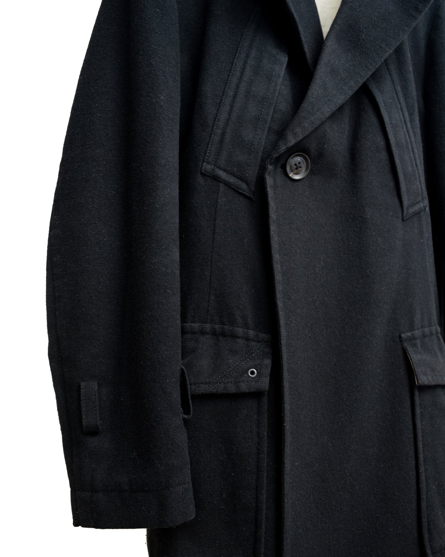 moto coat black ∙ wool cotton linen nylon ∙ medium