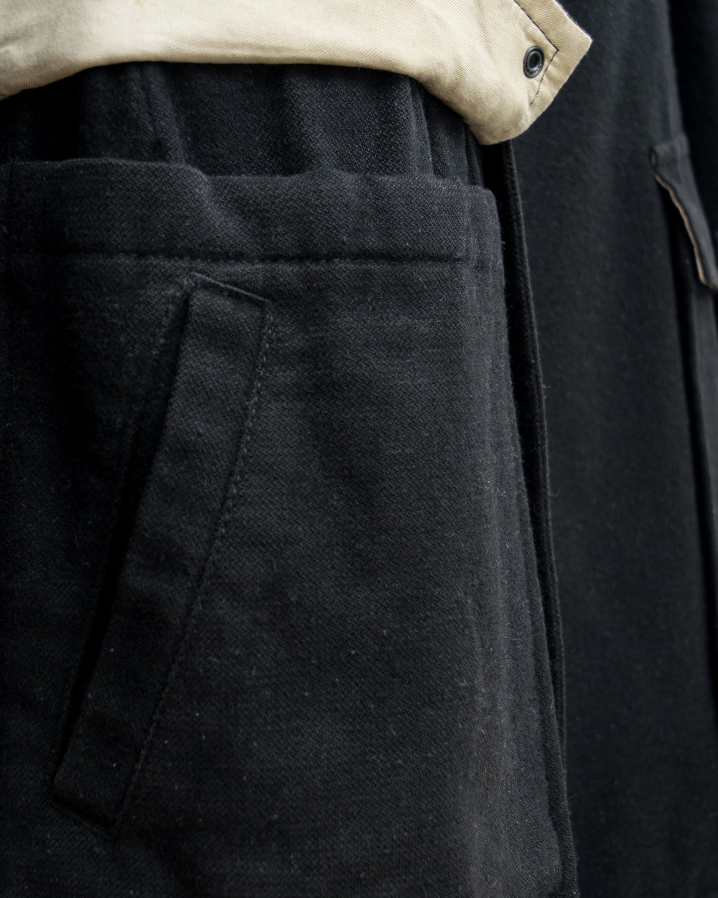 moto coat black ∙ wool cotton linen nylon ∙ medium