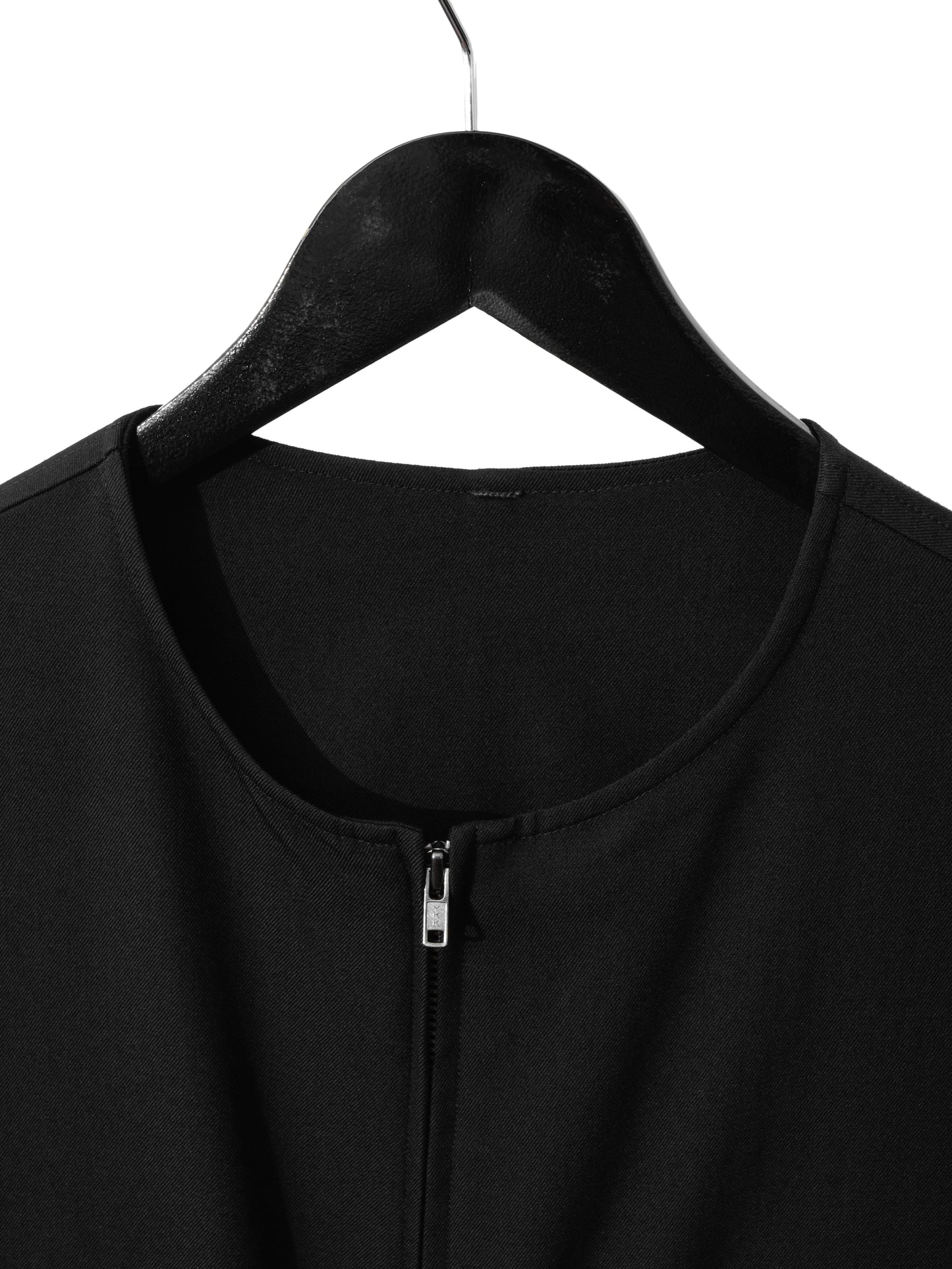 collarless zip jacket black ∙ wool ∙ medium