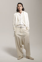 S/S 09 Garment Dyed Contrast Panel Sarouel Pants Black
