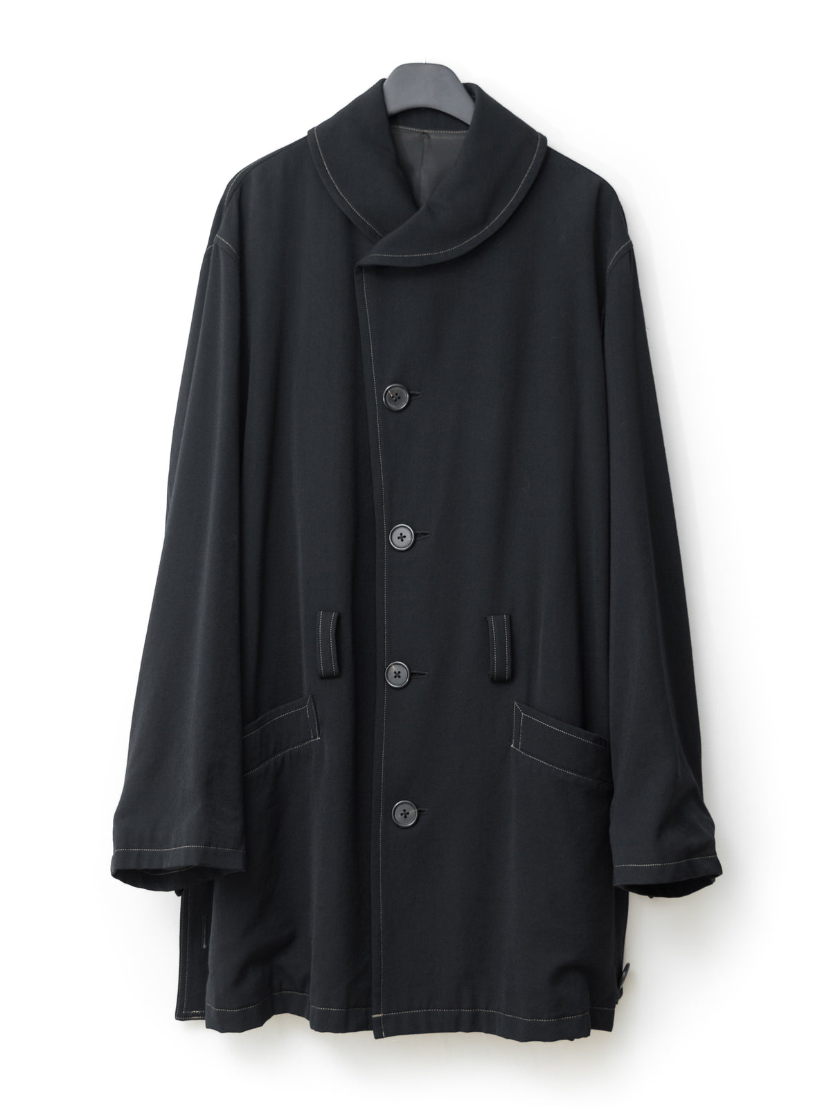 Belted Mackinaw Coat Black