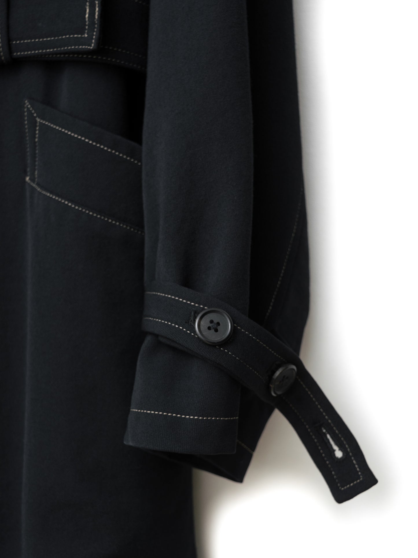 belted mackinaw coat black ∙ wool ∙ large