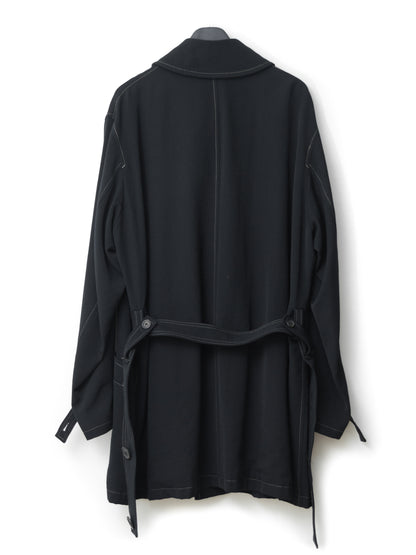 belted mackinaw coat black ∙ wool ∙ large