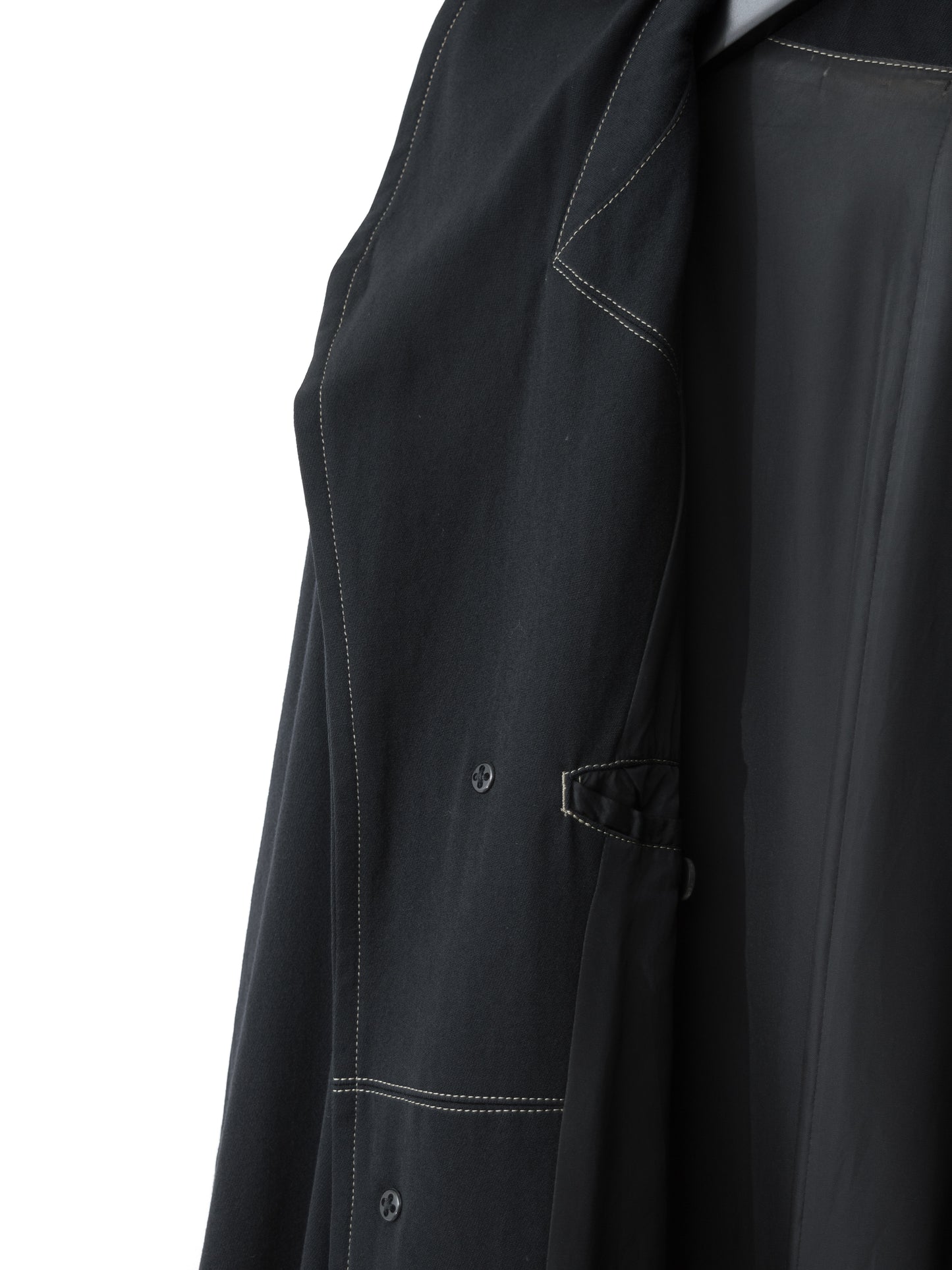 belted mackinaw coat black ∙ wool ∙ large