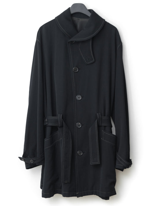 belted mackinaw coat black ∙ wool ∙ large