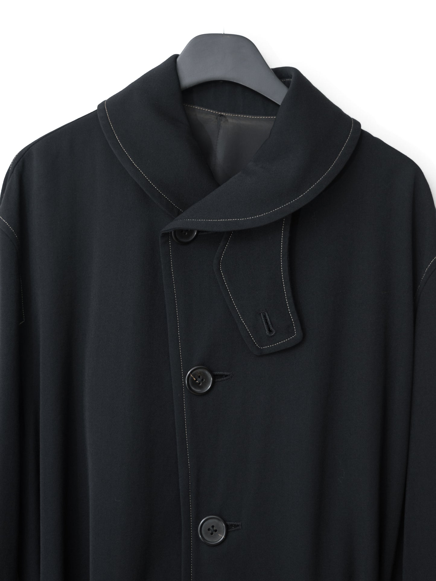 belted mackinaw coat black ∙ wool ∙ large