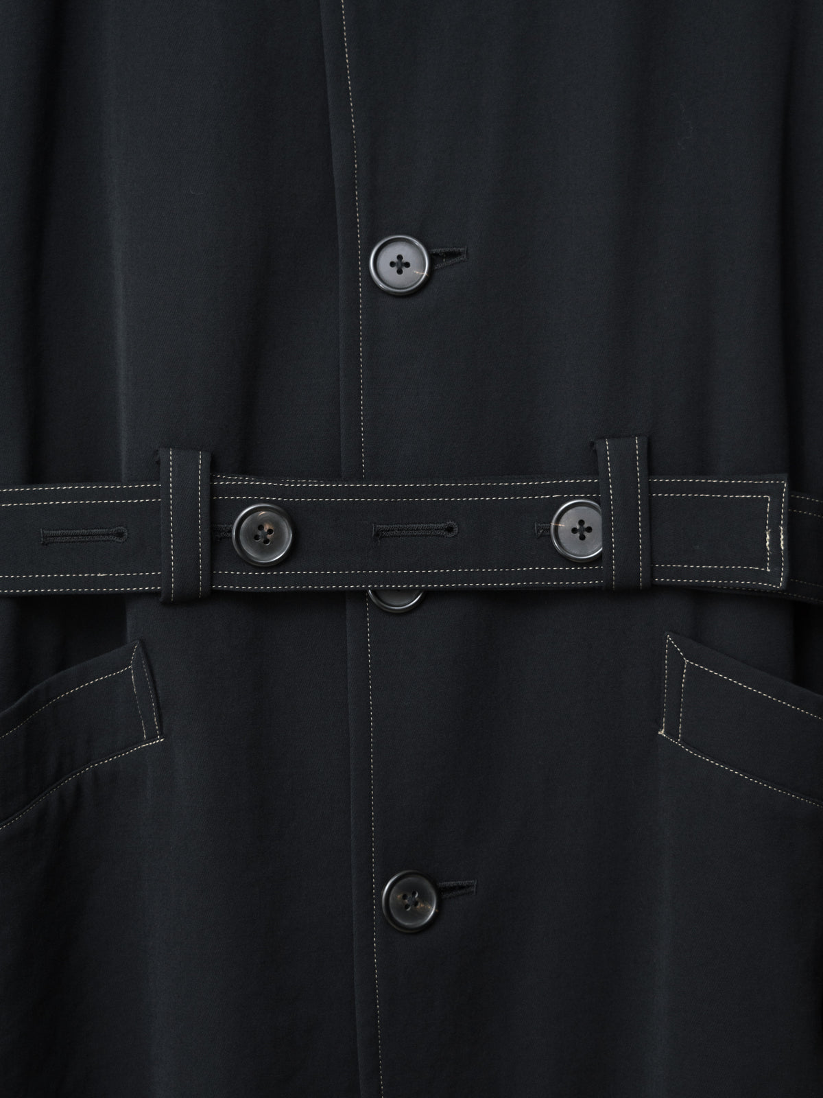 Belted Mackinaw Coat Black