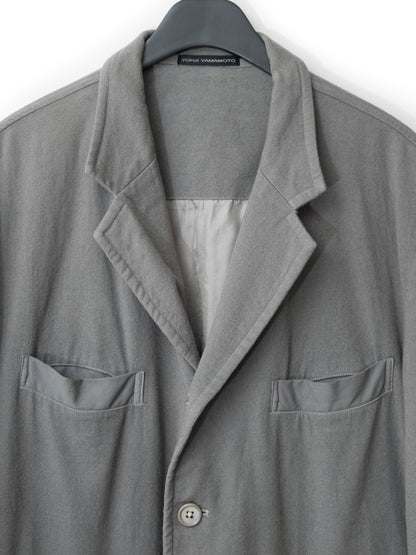 a/w 03 garment dyed tailored jacket ash ∙ wool ∙ small