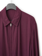 Zip Front Blouson Wine