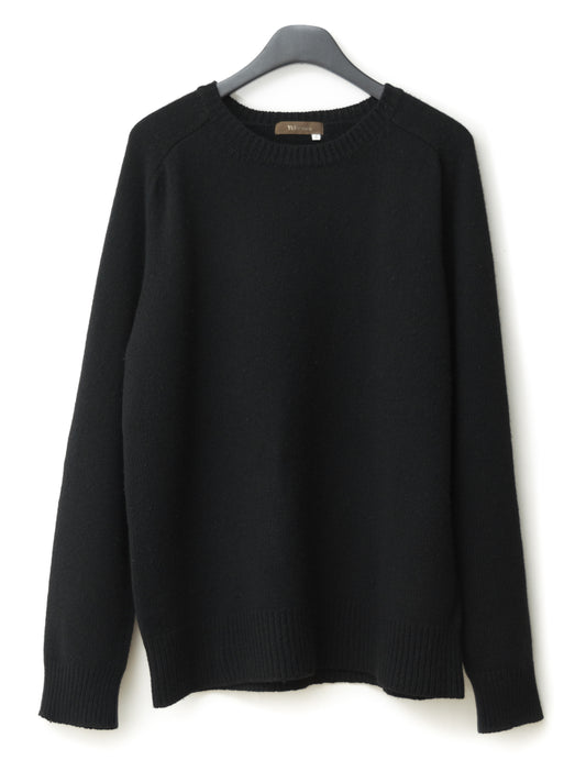 saddle shoulder sweater black ∙ wool ∙ medium