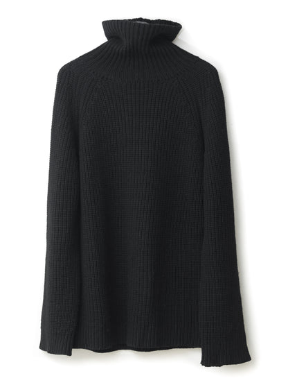 a/w 03 heavy funnelneck sweater black ∙ wool ∙ medium