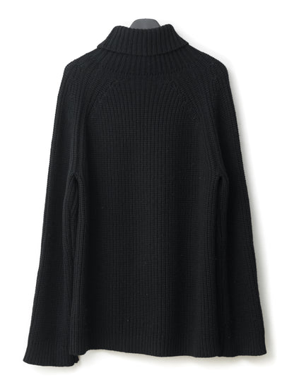 a/w 03 heavy funnelneck sweater black ∙ wool ∙ medium