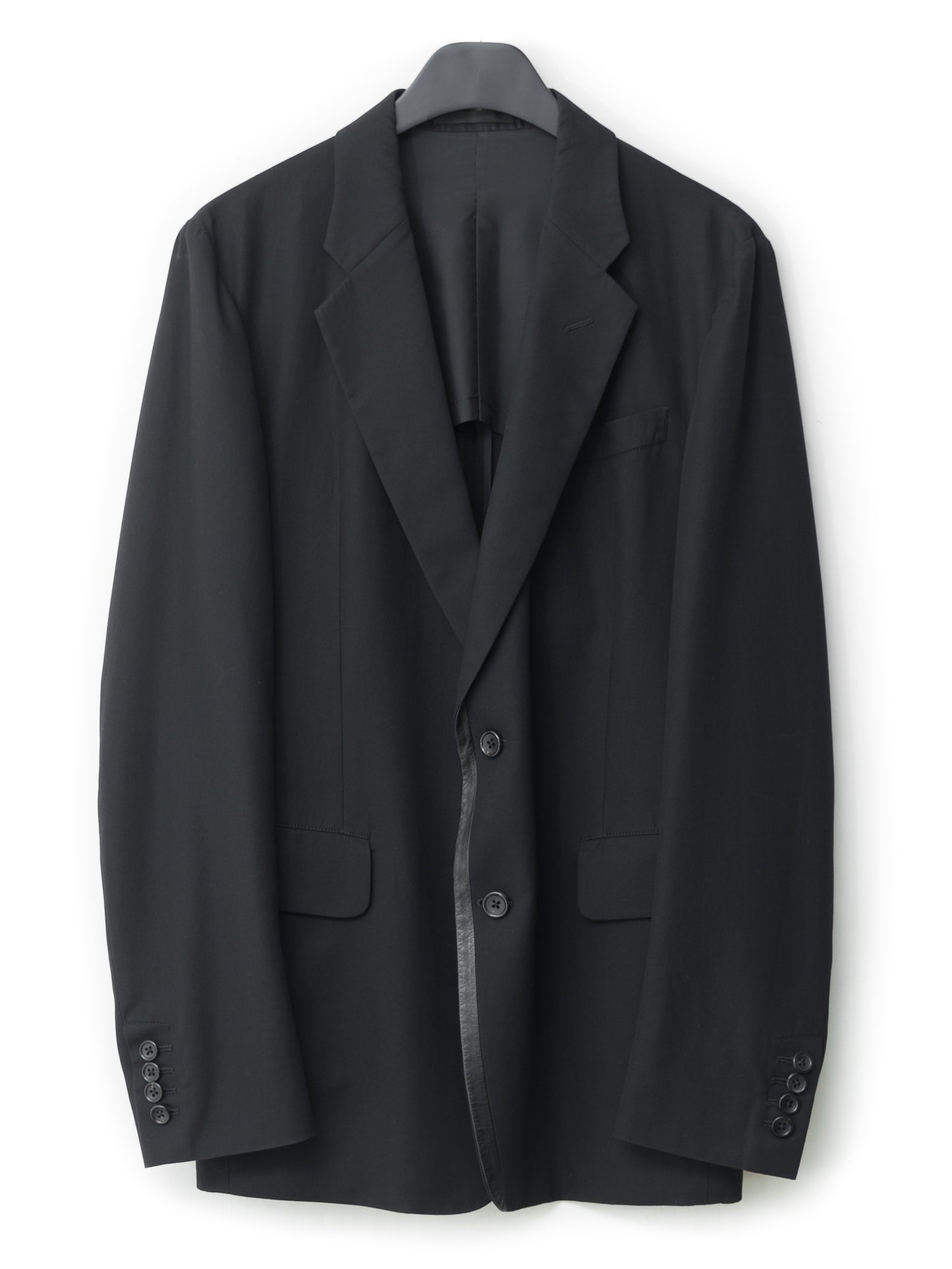 lambskin trim tailored jacket black ∙ cotton ∙ small