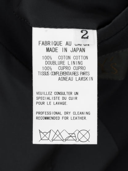 lambskin trim tailored jacket black ∙ cotton ∙ small