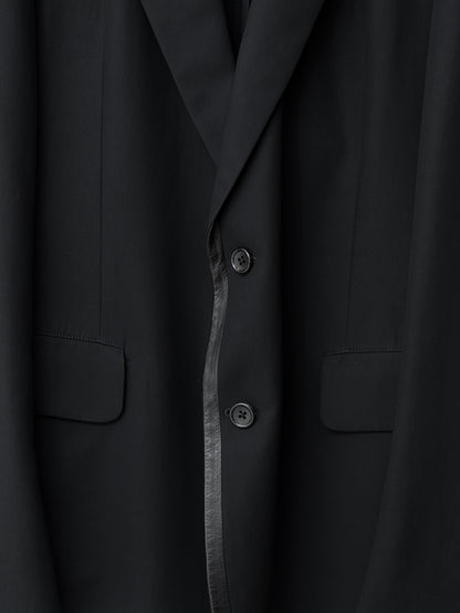 lambskin trim tailored jacket black ∙ cotton ∙ small