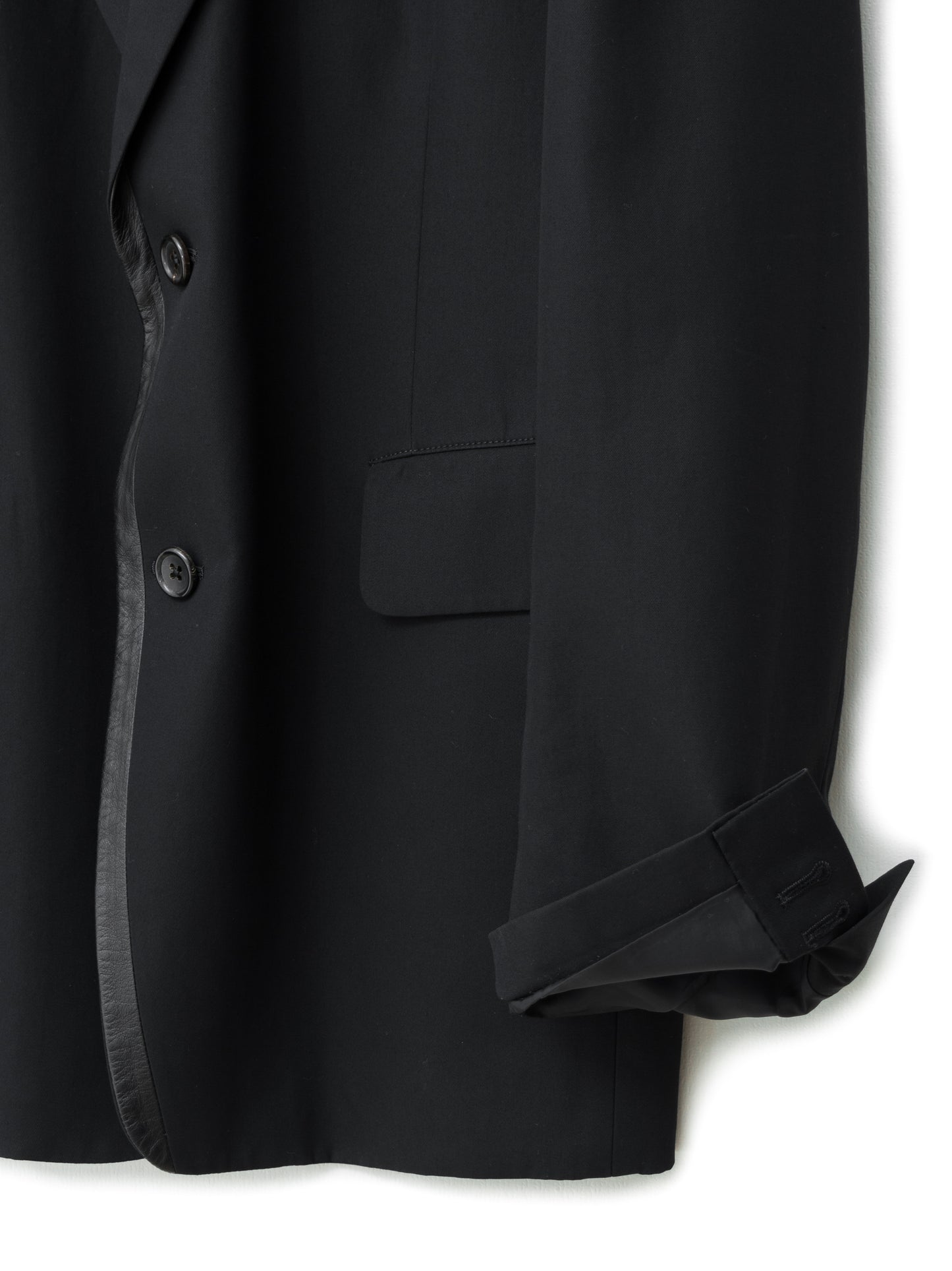 lambskin trim tailored jacket black ∙ cotton ∙ small