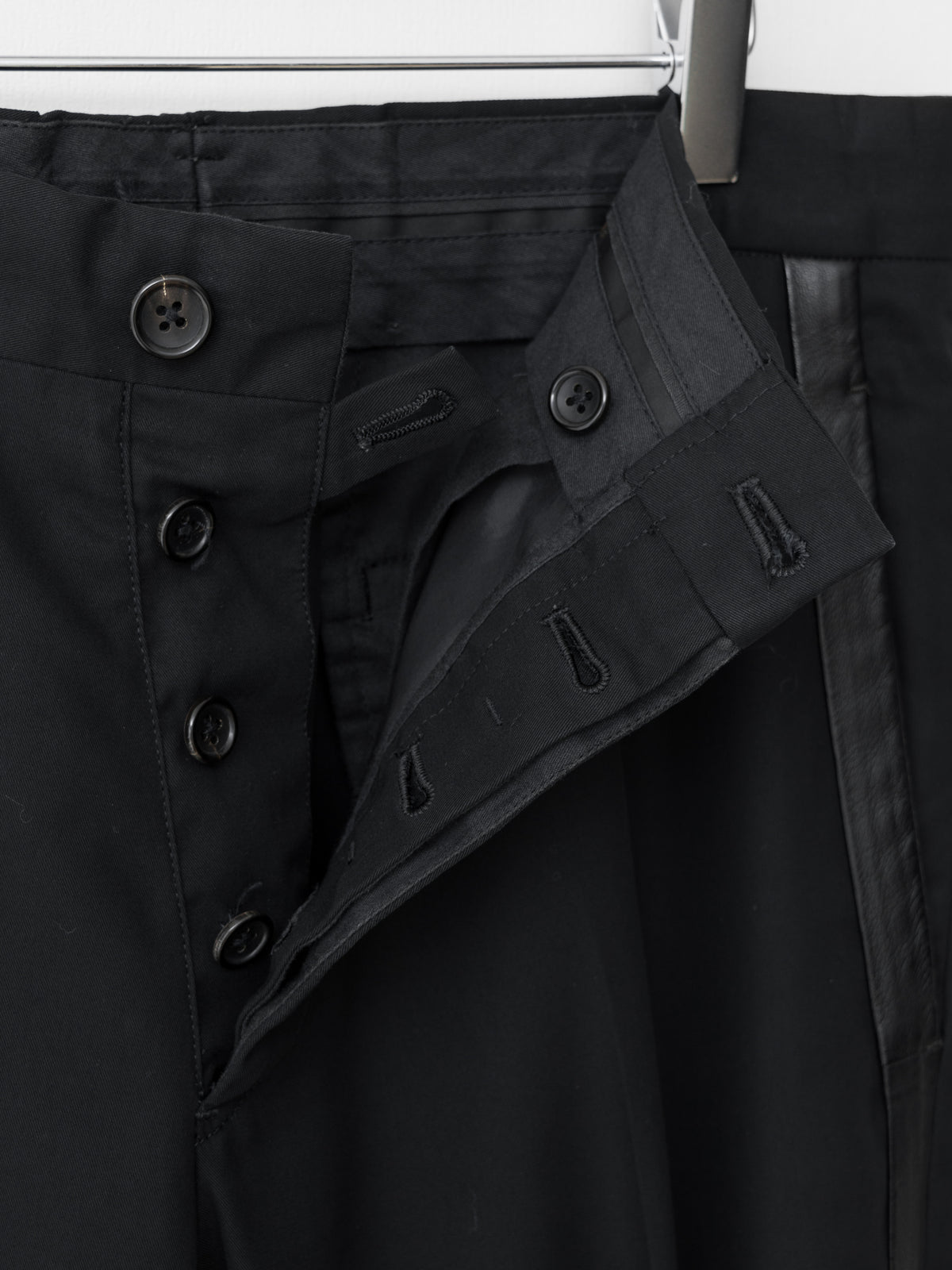 S/S 08 Lambskin Trim Slacks Black