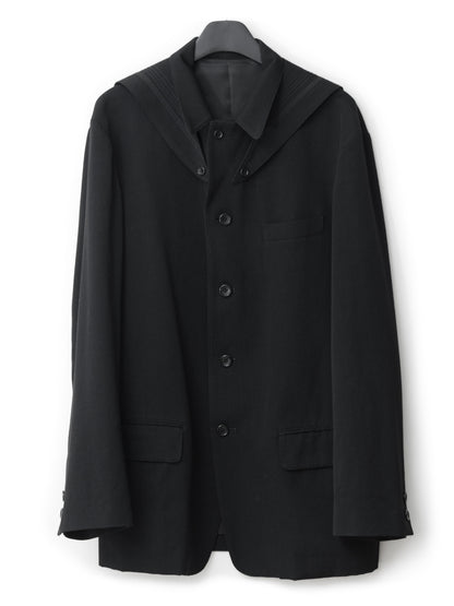 a/w 00 sailor collar tailored jacket black ∙ wool cotton ∙ medium