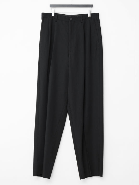 double pleat trousers black ∙ wool gabardine ∙ large
