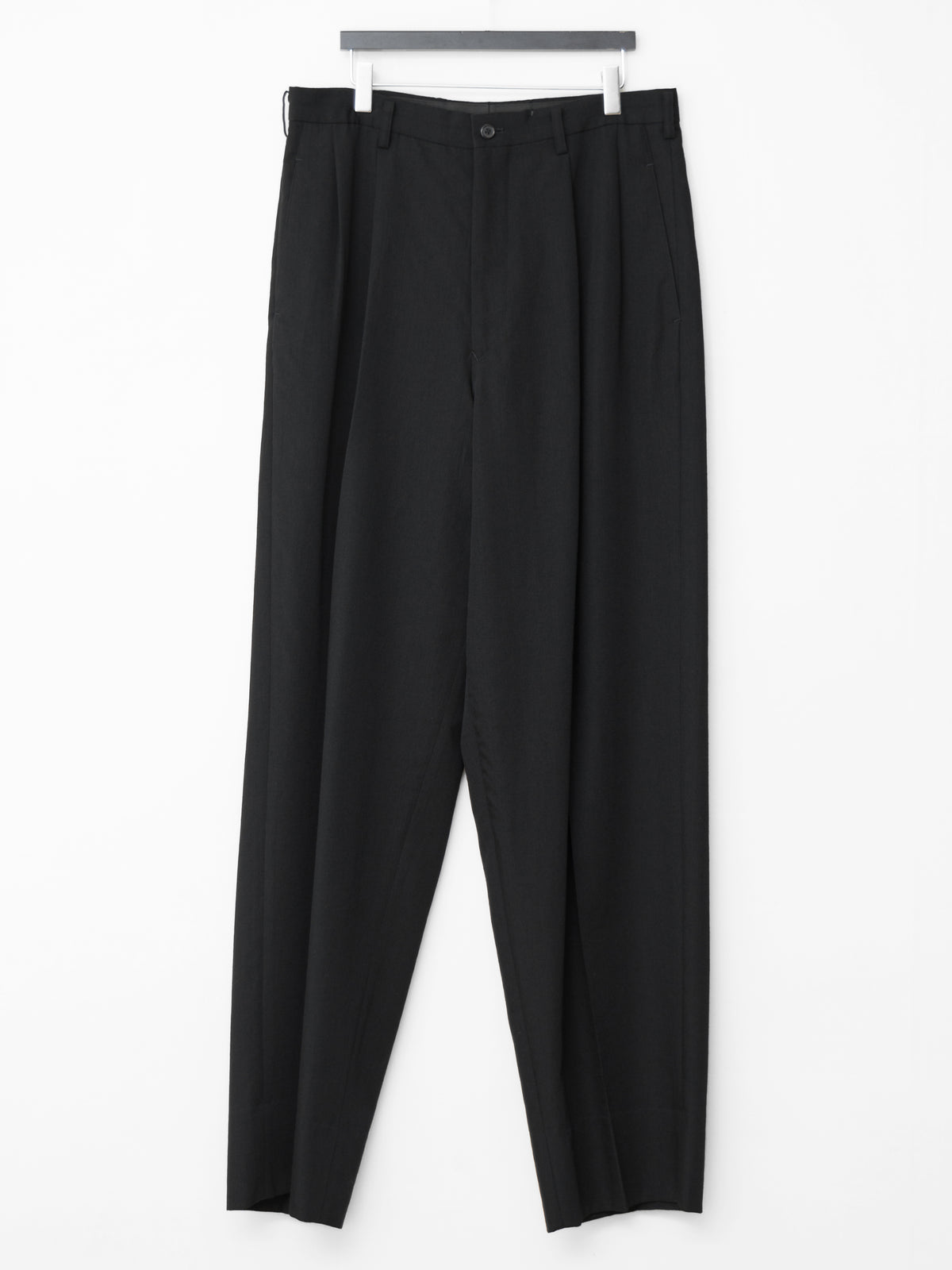 Double Pleat Trousers Black