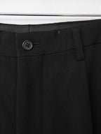 Double Pleat Trousers Black