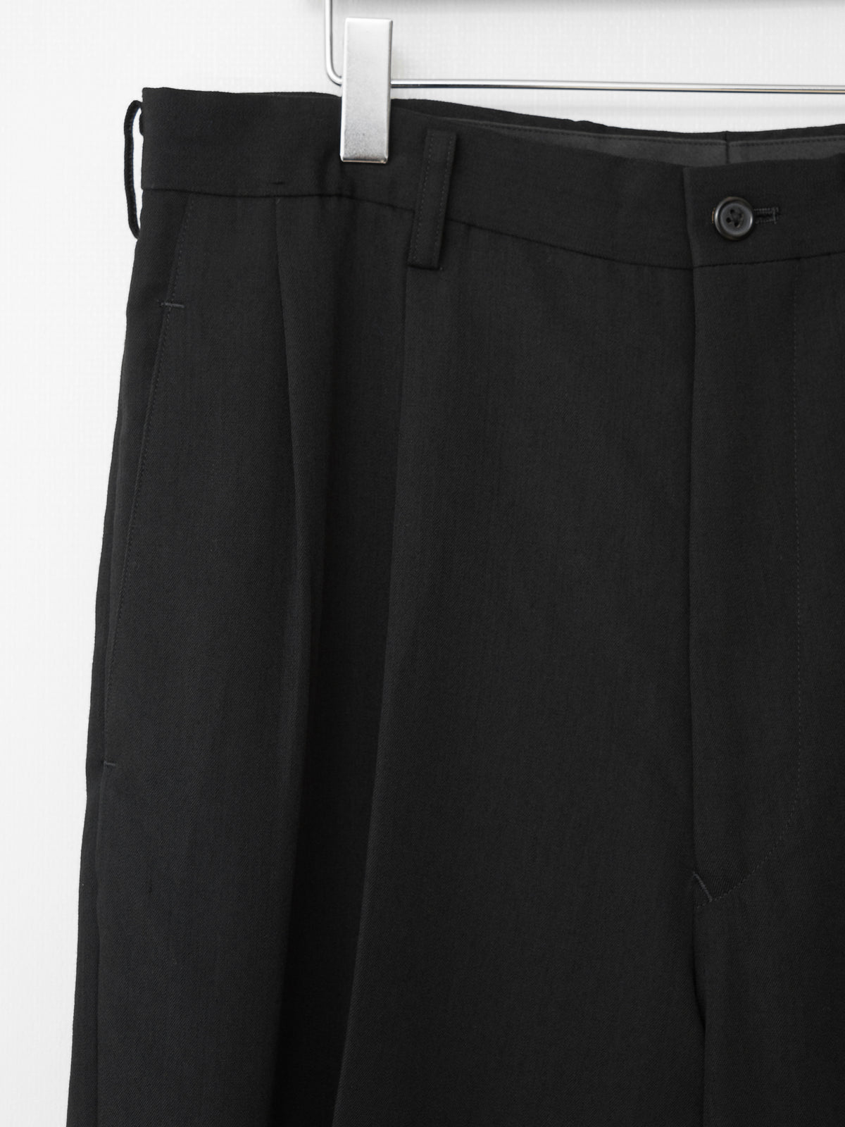 Double Pleat Trousers Black