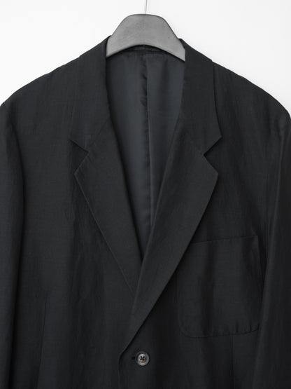 s/s 03 tailored jacket black ∙ silk ramie ∙ small
