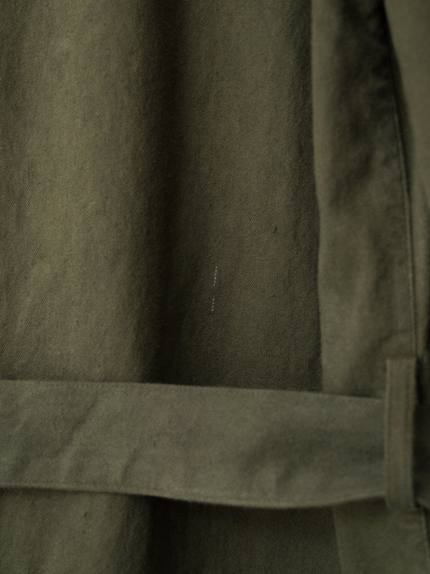a/w 03 garment dyed motorcycle coat olive drab ∙ cotton ∙ large